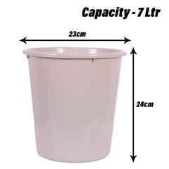 Heart Home Plastic Open Dustbin, Trash Bin, Garbage Bin, Waste Bin, 5Ltr.- Pack of 4 (Black & Pink)-47HH01068