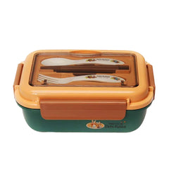 Kuber Industries Insulated Lunch Box for Kids & Adults|Premium Food-Grade PP Plastic|Leakproof & Spill Proof|Dishwasher & Microwave Safe Lunch Box|800 ML|HX0042727|Green (Pack of 3)