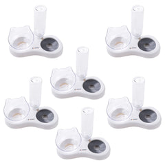 Kuber Industries Animal Feeding Plastic 2 in 1 Pet Bowls | Cat & Dog Bowl | Small/Medium Size Pet Feeding Bowl | Non-Toxic & 100% Safe for Pets (Pack of 6) | Grey