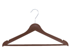 Kuber Industries Hanger|Durable & Lightweight Coat and Clothes Hangers|Notches Wardrobe Organization with 360 Degree Swivel Hook|Pack of 3 (Brown)