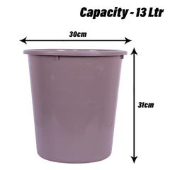 Heart Home Dustbin | Open Dustbin | Plastic Garbage Dustbin | Dustbin For Kitchen | Dustbin For Bathroom | Office Dustbin | Plain Sada Dustbin | 13 LTR | Pack of 3 | Brown