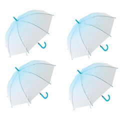 Kuber Industries Transparent Umbrella For Men & Women|Automatic Umbrella For Rain-Pack of 4 (Blue)
