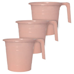 Heart Home Plastic Bathroom Mug, 2 Litre- Pack of 3 (Peach)-50HH0875