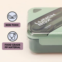 Kuber Industries Insulated Lunch Box for Kids & Adults|Premium Food-Grade PP Plastic|Leakproof & Spill Proof|Dishwasher & Microwave Safe Lunch Box|1000 ML|HX0044281|Pack Of 6|Green