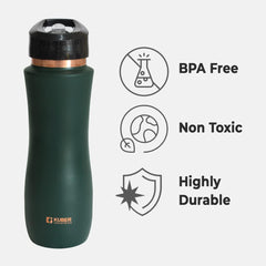 Kuber Industries Copper Water Bottle with Sipper | BPA Free & Non-Toxic | Leakproof, Durable & Lightweight | With Added Health Benefits of Copper |Easy to Clean | Maroon | Green (Pack Of 6)