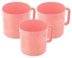 Kuber Industries Light Weight, Durable Plastic Bathing Mug for Bathroom Bath Accessory, 1 Ltr., Pack of 3 (Pink)