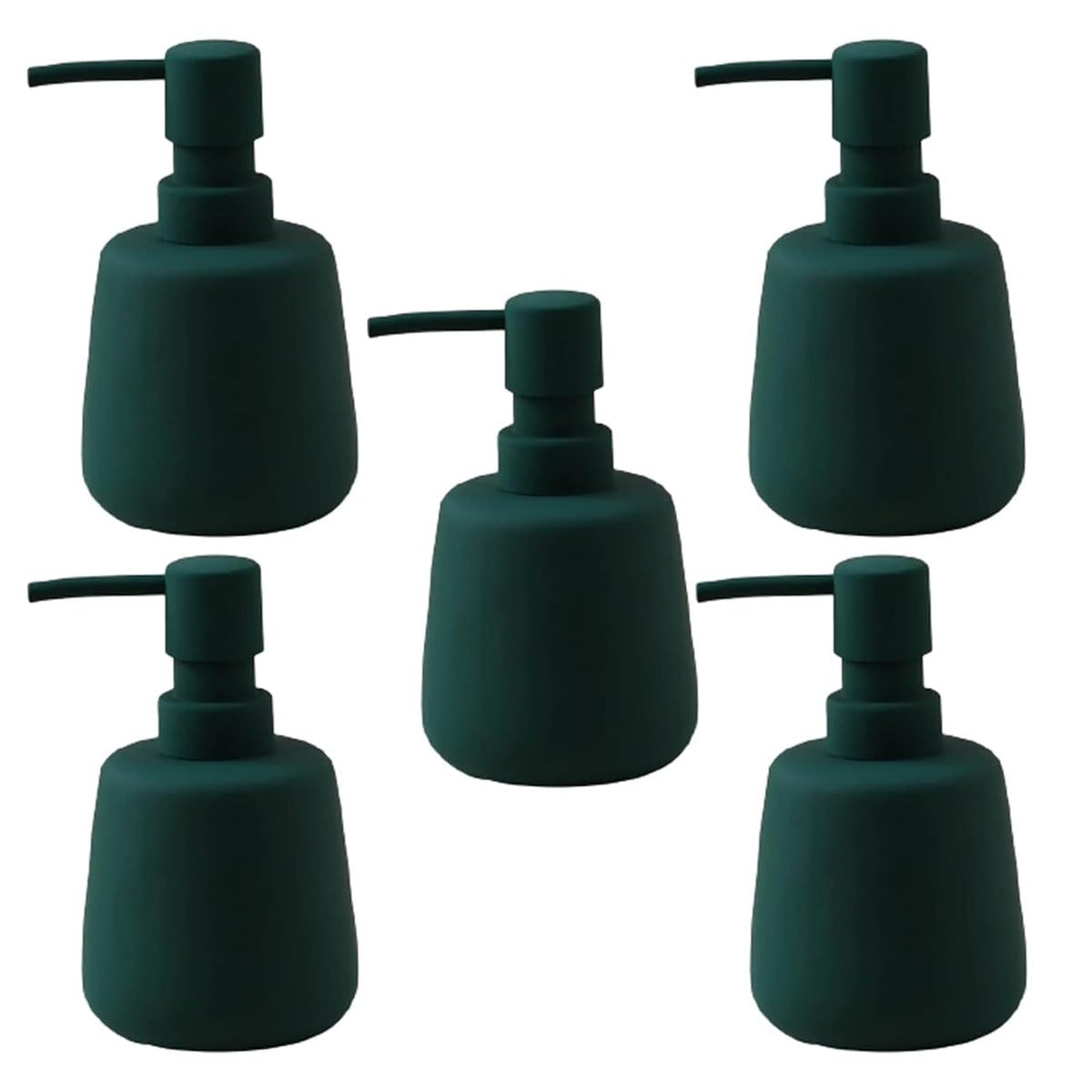 Kuber Industries Liquid Soap Dispenser | Handwash Soap Dispenser | Soap Dispenser for Wash Basin | Shampoo Dispenser Bottle | Bathroom Dispenser Bottle | Pack of 5 | JY00159GN | 260 ml | Green