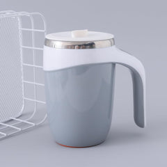 Kuber Industries Anti-Fall Insulated Coffee Tumbler |Suction Bottom | Leak-Proof Stainless Steel Mug|with Lid and Handle | 500 ML | Gray