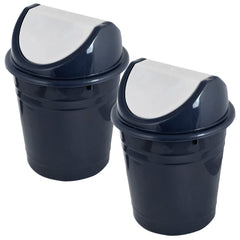 Kuber Industries Plastic Dustbin/Wastebin With Swing Lid, 10 Liter- Pack of 2 (Black & Pink)-47KM0893