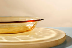Urbane Home Borosilicate Glass Dinner Set of 4 Plates | Home Crockery for Dining | Microwave Dishwasher Safe | Dinner Plates for Festive Occasions/Parties | Yellow