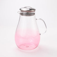 Urbane Home Premium 2 LTR Glass Jug with Stainless Steel Lid and Handle | Leakproof Pitcher for Water, Cold Brew, Tea, Iced Coffee, Lemonade | Heat Resistant | Housewarming Gift | Transparent