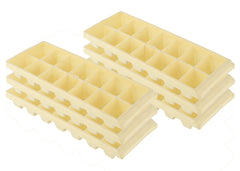 Heart Home BPA Free Easy Release Ice Cube Tray/Bin/Box Set with 14 Section- Pack of 6 (Cream)-HS43HEARTH25752