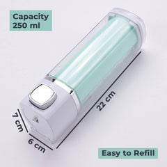 Urbane Home Manual Shampoo & Soap Dispenser | Wall Mounted | Soap Dispenser for Kitchen & Bathroom | Refillable, Lightweight & Durable | Easy to Clean | Green Color