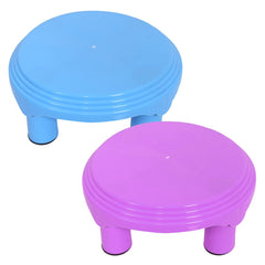 Kuber Industries Bathroom Stool|Plastic Stool|Anti-Slip Bathing Stool|Stool for Senior Citizen|Patla for Bathroom|Pack of 2 (Sky Blue & Pink)