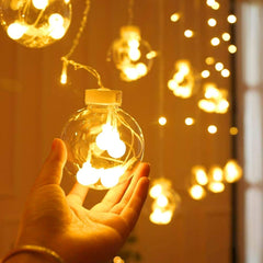Kuber Industries Diwali Lights | Diwali String Light for Décor | Lights for Christmas | Lights for Navratri | Lights for Party | Lights for Indoor & Outdoor | Bulb Curtain Light 66 | Warm White