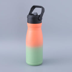 Heart Home Vacuum Insulated Water Bottle | Stainless Steel Sipper Bottle with Handle | Hot & Cold Water Bottle | Leakproof, BPA Free, Rustproof | 780 ML | Orang & Green