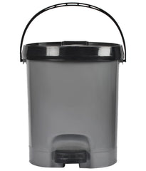 Kuber Industries Multiuses Plastic Pedal Dustbin, Waste Bin, Trash Can With Detachable Bucket, 10 Litre- Pack of 2 (Grey & Brown)-47KM0735