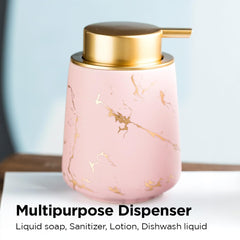 Kuber Industries Liquid Soap Dispenser | Handwash Soap Dispenser | Soap Dispenser for Wash Basin | Shampoo Dispenser Bottle | Bathroom Dispenser Bottle | 15 Piece | Pack of 5 | 400 ml | ZX010PK | Pink