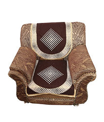 Kuber Industries 6 Piece Cotton 5 Seater Sofa Cover Set - Brown