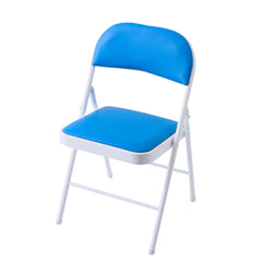 Urbane Home Folding Chair Office Chair Meeting Room Training Chair Student Dormitory Backrest Chair Reading Chair Iron Dining Chair Makeup Chair Furniture,Blue