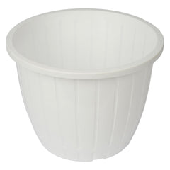 Kuber Industries Flower Pot | Flower Pots for Indoor & Outdoor | Plastic Pot for Gardening | Planter for Flower | Balcony Flower Pot with Drain Holes | Duro Flower Pot | 8 Inch | Pack of 2 | White
