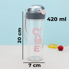 Kuber Pack of 5 Water Bottle for Kids | Printed Designs for Kids | Plastic Sipper Bottle for Kids | Food Grade Plastic | One Click Open Flip Lid | Transparent, Leak Proof, BPA Free | 420 ml