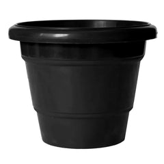 Kuber Industries Solid 2 Layered Plastic Flower Pot|Gamla for Home Decor,Nursery,Balcony,Garden,8"x 6",Pack of 3 (Red & Black & Orange)