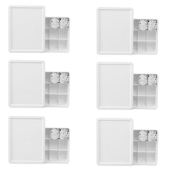 Kuber Industries Cloth Storage Box 15 Compartment with Lid|Wardrobe Organizer For clothes-Pack of 6 (White)