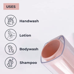 Kuber Industries Manual Shampoo & Soap Dispenser | Wall Mounted | Soap Dispenser for Kitchen & Bathroom | Refillable, Lightweight & Durable | Easy to Clean |Pink- 250 ml (Pack of 1)
