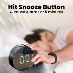 Kuber Industries ABS Battery Oprated Loud Digital Alarm Clock|Desk, Table Clock|Alarm Clock for Heavy Sleepers-Pack of 3 (Black)