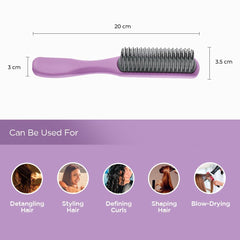 Heart Home Hair Brush | Flexible Bristles Brush | Hair Brush with Paddle | Straightens & Detangles Hair Brush | Suitable For All Hair Types | 2 Piece | C19-PRUP-S | Small | Purple