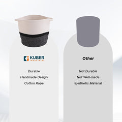 Kuber Industries Cotton Woven Storage Basket With Handle|Shelf Basket Hamper|Organizer for Toys, Socks, Cosmetic|Capacity 8.6 L|Pack Of 3|Multicolor|