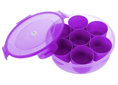 Heart Home Plastic Masala Box with 7 Containers & Tranasparent Lock Lid (Purple)-HS43HEARTH25873