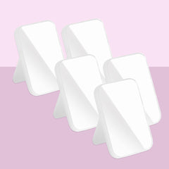Kuber Industries (Set of 5) Small & Portable Hand Mirror for Makeup - Vanity Table Mirror with Stand for Women & Girls- White