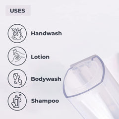 Kuber Industries Manual Shampoo & Soap Dispenser | Wall Mounted | Soap Dispenser for Kitchen & Bathroom | Refillable, Lightweight & Durable | Easy to Clean | White (Pack of 1)