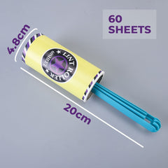 Homestic Pack of 3 Lint Remover | Super Sticky Lint Roller | Easy | Lint Roller for Clothes | Lint Roller for Pet Hair | 60 Sheets (1 Roller + 1 Replacement Roll)