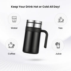 Kuber Industries Coffee/Milk Mug with Sipper Lid|Assorted Print|Unbreakable Hot Insulated|Double Wall Plastic & Stainless Steel|Size 9 X 9 X 12 Cm (Grey)-Kubmart11112, 1100 Milliliter
