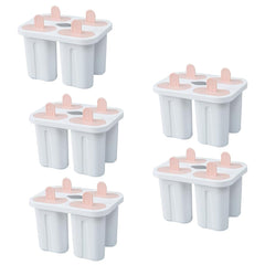 Kuber Industries Set of 4 Popsicle Mould|Reusable Ice Tray for Kulfi, Candy|Pack of 5| White