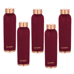 Kuber Industries Copper Water Bottle | BPA Free, Non Toxic | Leakproof, Durable & Lightweight | With Added Health Benefits of Copper | Ergonomic Design & Easy to Clean | Maroon | 950 ML (Pack of 1)
