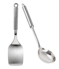Kuber Industries Stainless Steel Kitchen Utensil, Cookware Set, Kitchen Tool- Set of 2 (Spatula & Ladle) (Silver)