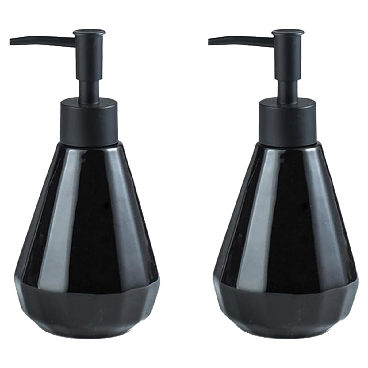 Kuber Industries Liquid Soap Dispenser | Handwash Soap Dispenser | Soap Dispenser for Wash Basin | Shampoo Dispenser Bottle | Bathroom Dispenser Bottle | Pack of 2 | ZX060BK |250 ml | Black