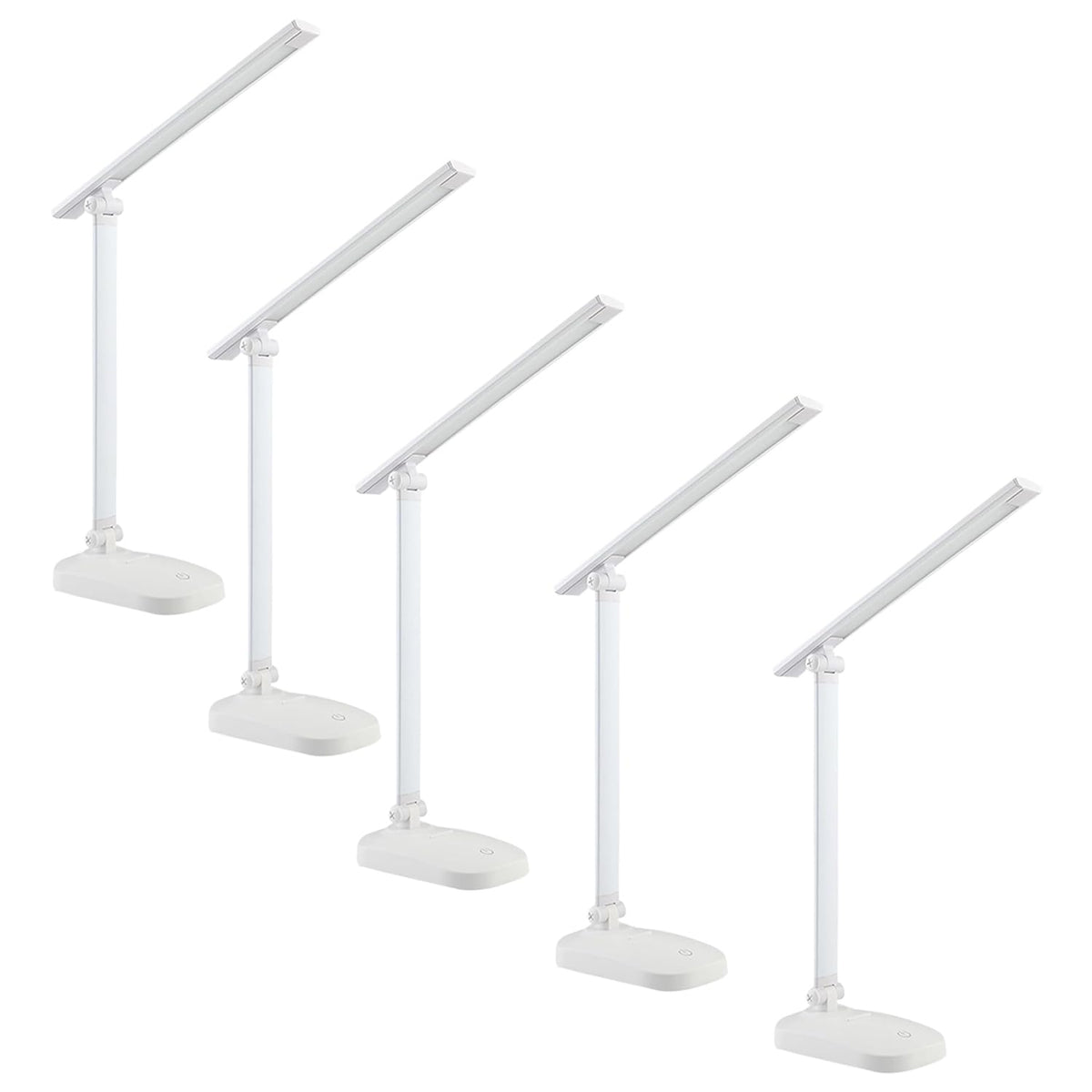 Kuber Industries Folding Mobile Phone Stand Lamp|White Light USB Plug-in|Led Table Lamp-Pack of 5 (White)