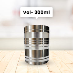 Kuber Industries Stainless Steel Dinner Set | Steel Plates Set of 6 (29 cm Diameter) I Steel Bowl Set of 6 (300ml) I Steel Glass Set of 6 (300ml) I Heavy Gauge|Mirror Finish |Multi-Purpose Steel Set