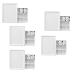 Kuber Industries Cloth Storage Box 15 Compartment with Lid|Wardrobe Organizer For clothes-Pack of 5 (White)