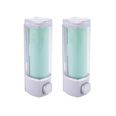 Kuber Industries Manual Shampoo & Soap Dispenser | Wall Mounted | Soap Dispenser for Kitchen & Bathroom | Refillable, Lightweight & Durable | Easy to Clean | Green Color (Pack of 2)