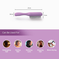 Kuber Industries Hair Brush | Bristles Brush | Hair Brush with Paddle | Brush for Curly wavy Hairs | Suitable For All Hair Types | Hair Brush Styling Hair | 6 Piece | C19P.. | Pack of 3 | Purple