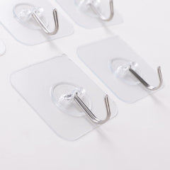 Kuber Industries Hooks for Wall | ABS | Durable & Rust-Proof for Bathroom, Kitchen | Wall Hooks for Doors & Closets| Pack of 10 |Transparent