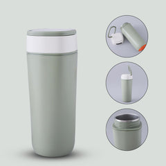 Urbane Home Anti-Fall Insulated Coffee Tumbler with Suction Bottom | Leak-Proof Stainless Steel Tumbler | Coffee Tumbler with Lid and Handle | 480 ML | Green