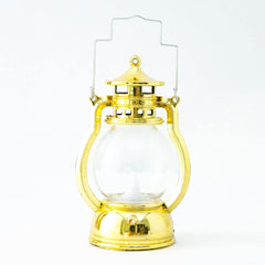 Kuber LED Lantern Lamp|Battey Operated|Flameless Yellow Light| Diwali Lights for Home Decoration,Along with Other Festivities & Parties|Black Hanging Lantern| Gold