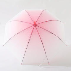 Kuber Industries Transparent Umbrella For Men & Women|Automatic Umbrella For Rain-Pack of 6 (Pink)